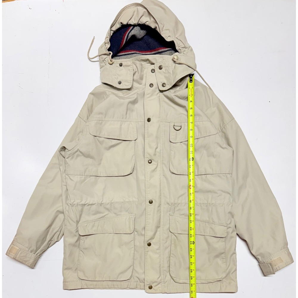 Eddie Bauer Mens L Tan Wool Lined Mountain‎ Parka Jacket Chore Coat